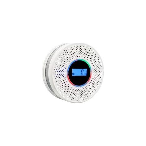 Détecteur 2-en-1 fumée et monoxyde de carbone avec écran LCD, piles AA incluses, détection rapide et installation simplifiée (1/5)