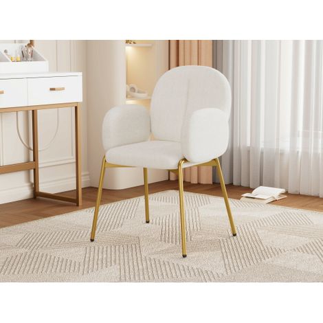 Fauteuil pivotant — Style design moderne, siège pivotant décontracté avec 5 roulettes, rotation à 360°, revêtement en tissu chenille (1/5)