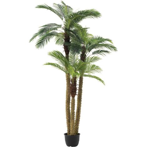 Plante Artificielle en Pot "3 Palmiers" 300cm Vert (1/4)