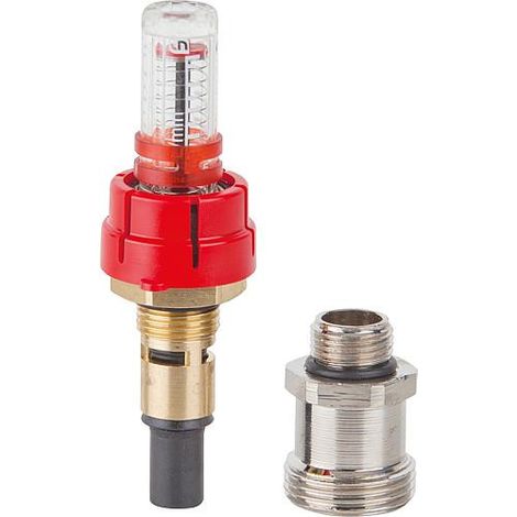 Debitmetre (0-5l) 3/8" pour repartiteur inox FBF nickele,+raccord nipple 3/8" BG