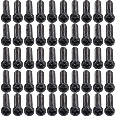 50 Stück DIN 7985 Stahl-Linsenkopf-Maschinenschrauben, vollgewindet, schwarz verzinkt, Befestigungselemente M4x20 (1/5)