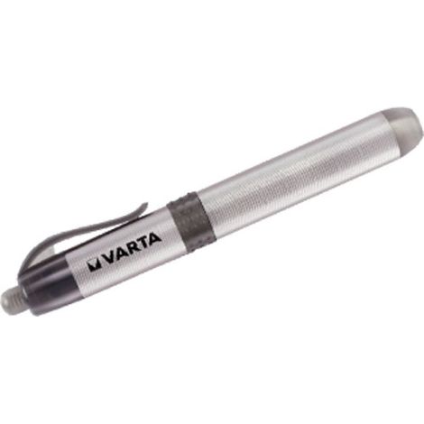 Varta – Lampe torche LED 11.7 cm – Aluminium argent – 3 lumens – Autonomie 15 heures – Portée 11 mètres – Clip de fixation inclus - C86230 (1/10)