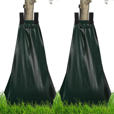 Sacs d’arrosage pour arbres à diffusion lente, sacs d’irrigation goutte à goutte de 20 gallons (pack de 2). (1/5)