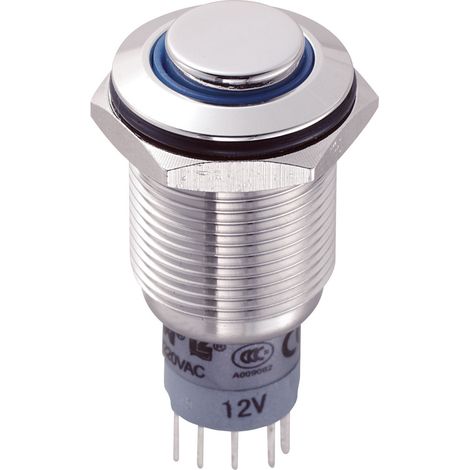 TRU COMPONENTS 701921 LAS2GQH-11E/B/12V/S/P Vandalismusgeschützter Drucktaster 250 V/AC 3 A 1 x Ein/ (1/2)