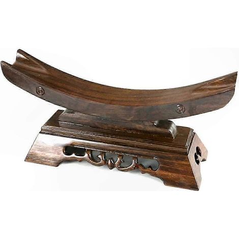 Présentoir artisanal en bois pour katana, décoration intérieure, 25x8.5x13cm, support de collection élégant. (1/5)