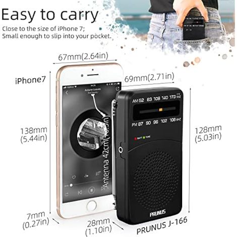 J-166 Radio Portable AM/FM à Piles AA avec Indicateur de Signal Transistor Radio de Poche avec Excellente Réception, Indicateur de Signal Et Mini Radio Portable pour Marche Et Voyage (1/4)