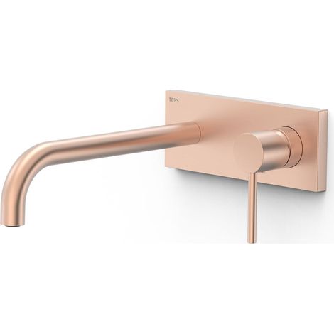 TRES 26230032OPM STUDY Pieza Vista para Cuerpo Empotrado De Lavabo Color Oro Rosa Mate 24K - ref: 26230032OPM