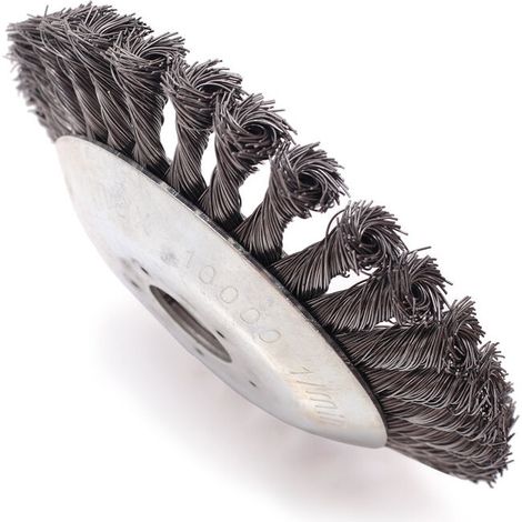 Tête de Débroussailleuse Conique en Fil de Fer Noué pour Tondeuse à Gazon - Plateau de Désherbage en Métal pour Débroussailleuse (Diamètre extérieur150mm, trou intérieur 25mm) (1/5)