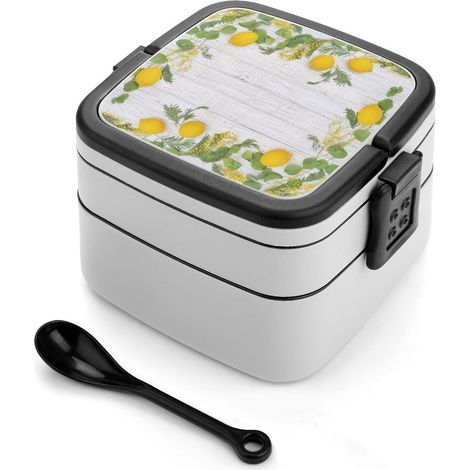 Boîte à bento double compartiment en forme de branche citronnier (1/5)