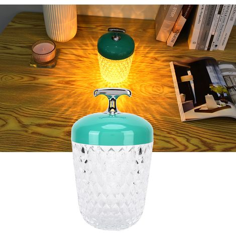 Kristall-LED-Tischleuchte, drei dimmbare Farben, USB-wiederaufladbares Nachtlicht, Nachttischlampe (grün) (1/5)