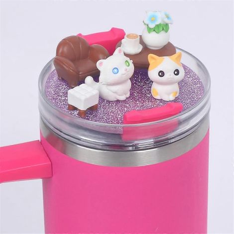 Accessoires pour couvercles de gobelets avec breloques et couvercle de paille en silicone, modèle 2, 89 ml (30 oz). (1/5)