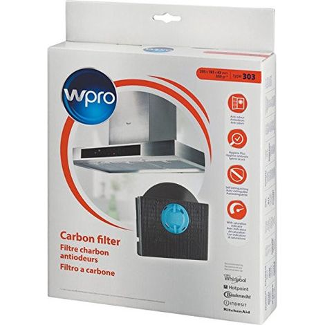 filtre rectangulaire FAT303 type 303 pour Hotte WHIRLPOOL 484000008581, C00307667