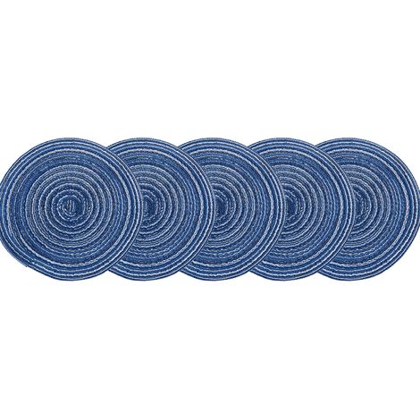 Placemat Ronde - Tissée - Résistante à la Chaleur - Pour Table à Manger - Lot de 5 (1/5)