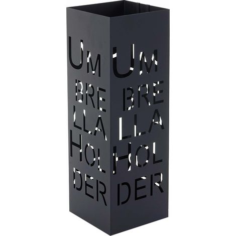 Schirmständer HHG-514, Regenschirmständer Schirmhalter Regenschirmhalter, quadratisch 55cm Schrift, schwarz (1/5)
