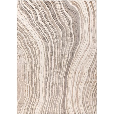 Tapis intérieur chic argent beige à motif marbré - 230 x 160 cm (1/5)