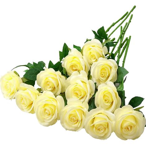 Fleurs artificielles en soie, fausses roses à longue tige, décoration intérieure, centre de table pour mariage, baby shower ou fête (1/5)