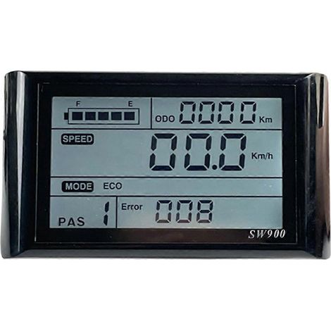 Écran LCD SW900 : contrôleur de compteur de vitesse pour vélo électrique, prise étanche, enregistreur de vitesse. (1/5)
