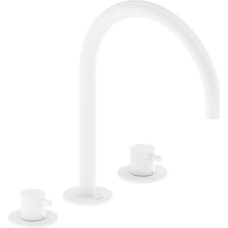 Ravak Espirit - Mezclador de lavabo, instalación de 3 orificios, blanco mate X070238 (1/4)