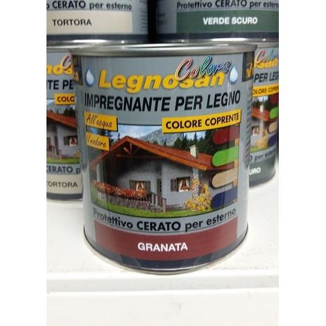VELECA IMPREGNANTE IDROREPELLENTE PER LEGNO ALL'ACQUA LEGNOSAN COLORS 750ML Granata