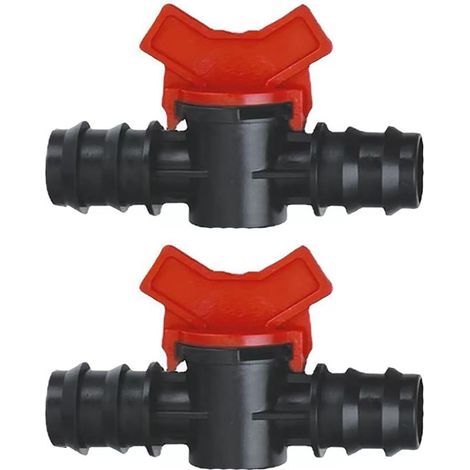 2PCS Valve à boisseau sphérique, 20 mm, POM, Barbelée, Contrôle débit, Irrigation goutte à goutte (1/5)