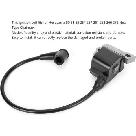 Bobine d'allumage pour Husqvarna 50 51 55 254 257 261 262 266 272 Bobine d'allumage de rechange pour tronçonneuse avec ligne de co (1/4)