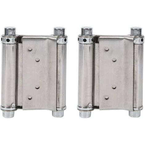 2Pcs Charnières À Ressort Double Action en Acier Inox Charnières de Porte de Saloon Gond Porte Battante, Capacité de Charge Jusqu'à 15 Kg (1/4)
