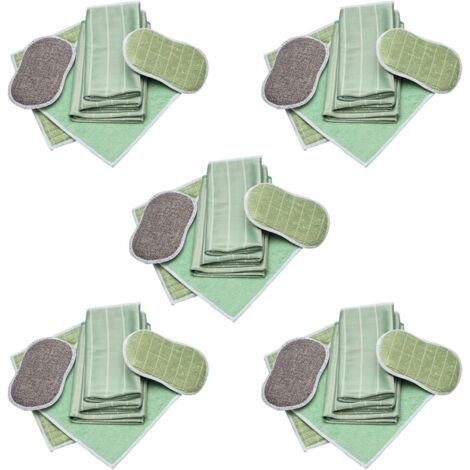 Lot de 5 ensembles de 6 pièces Chiffon Bambou Microfibre pour Vitres Miroirs Carreaux Carrosserie Microfibre Bambou Vitre Ménage Salle de Bain