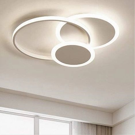 TRADE SHOP - Plafoniera Luce Naturale Led Cerchi 38w Lampadario Soffitto Bianco Moderno 50019 - (1/5)