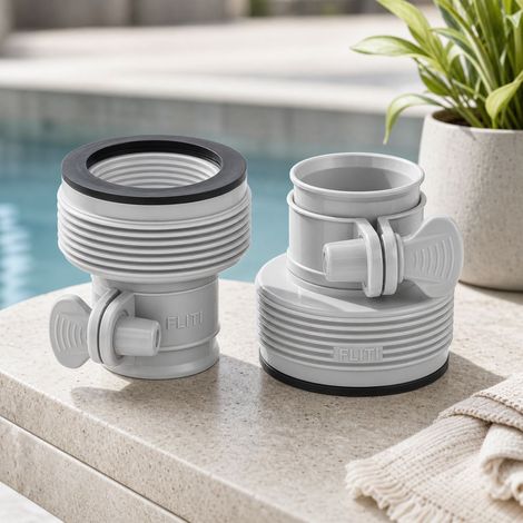 Adaptateur de Tuyau de Piscine B 32 à 38 mm, Lot de 2 Raccords 1.5 Pouces avec Joint pour Pompe de Filtration et Système au Sel (1/5)