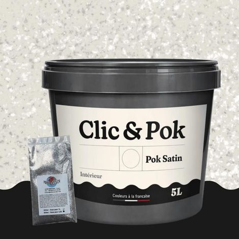 Peinture Effet Pailleté pour Murs & Plafonds - POK PAILLETTE - 5L - Lin Clair (1/4)
