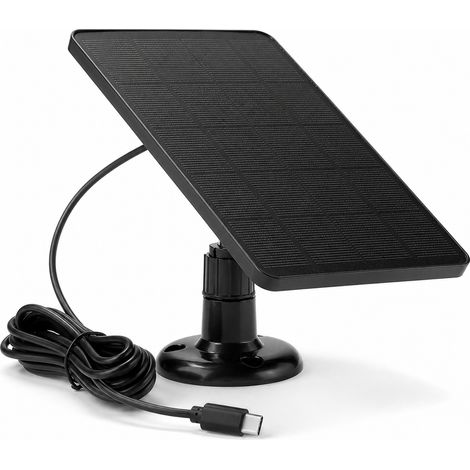 Panneau solaire 3W 6V pour caméra de surveillance Type C noir (1/5)