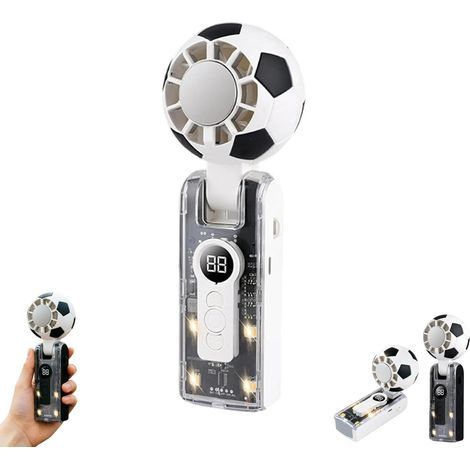Portable, multi-level football-shaped fan, compact for spectators, travelers, hikers, stadiums, dormitories, gyms, concerts, beaches, picnics, travel, hiking (white) (1/5)