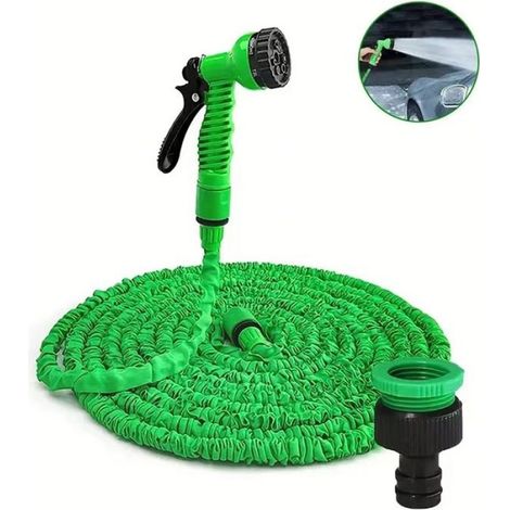 Tuyau Extensible - 52.5 M - Pompe À Eau Avec Pistole À 7 Modes - Vert