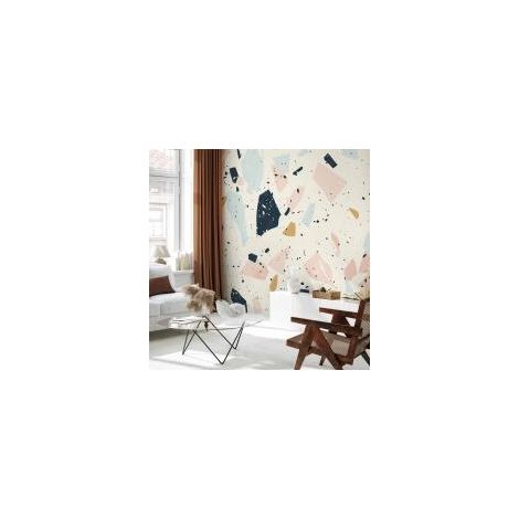 Papier peint photo - Terrazzo à gros cailloux aux couleurs douces / Terrazzo à cailloux