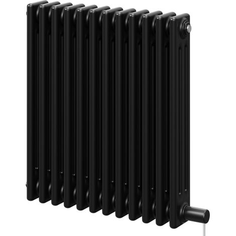 Colosseum Colore Matt Black 600mm x 554mm Horizontal Electric Triple Column Radiator (1/5)