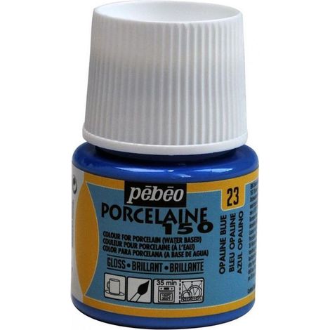 Peinture porcelaine - Pébéo - 150 Brillant - Opaline blue N°23 - Flacon 45ml - Couleurs brillantes (1/4)