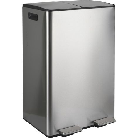 Contenedor de Clasificación Selectiva ALIYA 60L (2x30L) Acero Metalizado Spirella