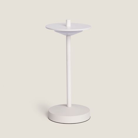 Lámpara de Mesa LED Portátil para Exterior Metal con Batería Recargable Estepona Blanco