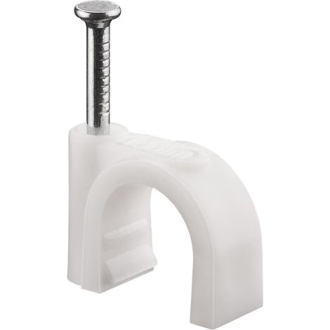Kabelschelle 10 mm, weiß, Befestigung für Kabel mit Durchmesser bis 10 mm. Durchmesser 10 mm