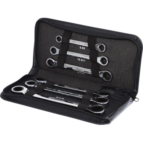 Jeu de clés polygonales à cliquet GEARplus, 6 pcs etui