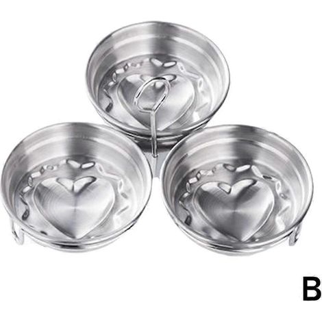 Cuiseur à œufs vapeur en acier inoxydable, moule à petit-déjeuner pour enfants, ustensile pour œufs durs, cuiseur à œufs vapeur en forme de cœur, rond, pour la cuisine et la maison / 1 pièce (1/5)