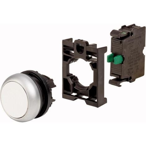 Bouton poussoir 1 contact à fermeture appareil complet 000132619 EATON M22 D W K10 BVP