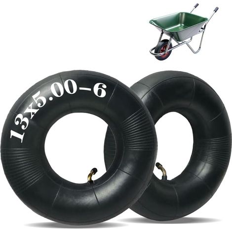 Chambre a Air 13x5.00-6, Tubes Intérieurs de Remplacement avec Valve TR13 Chambres à air de Roue Brouette Pneu de Rechange Roue avec Forte capacité de Charge, pour brouette, Tondeuse (1/5)