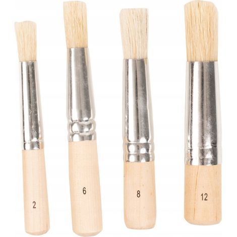 Set mit runden Malpinseln in den Größen 2, 6, 8 und 12 (4 Stück).