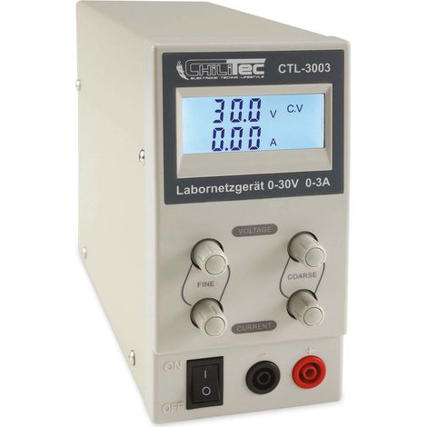 CHILITEC Regelbares Labornetzgerät CTL-3003, 0...30 V / 0...3 A, LCD (1/5)