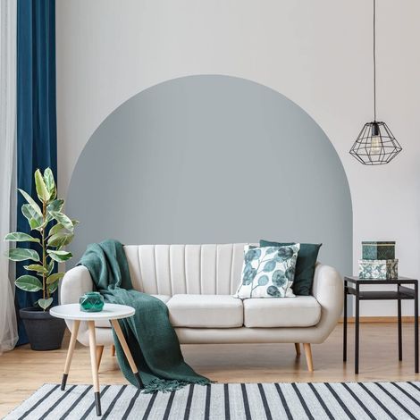 Autocollant Lit Tête de Lit Arche Stickers Muraux Papier Peint Demi Cercle pour Décoration Salon et Chambre L58 x H180 cm Argent (1/5)