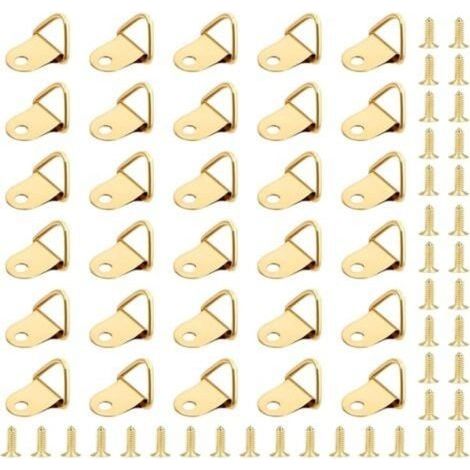 50 Pièces Crochet pour Cadre,Attache Tableau,Photo Anneaux Triangulaires Cadre,Support (1/5)