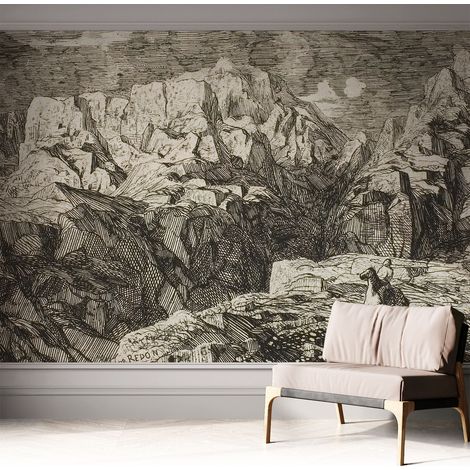 Papier peint adhésif décoratif pour salon chambre et cuisine Facile à poser avec colle Paysage montagneux 312x219 cm (1/5)
