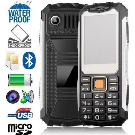 Telephone Antichoc - Etanche IP68 - Double Sim - Batterie 10000 Mah - Pour Activites Extremes - 1 Piece (1/5)