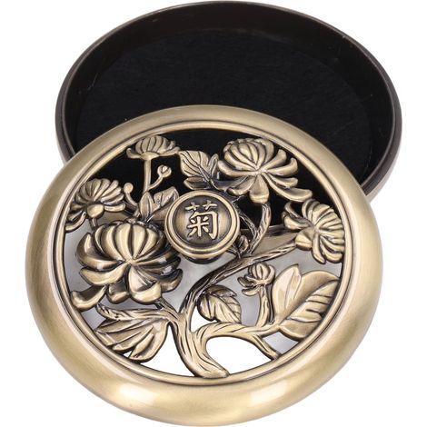 Set aus 3 antiken, durchbrochenen Räuchergefäßen aus Legierung, grünes Chrysanthemenmotiv, für Spiralräucherwerk, Teestube und Inneneinrichtung. (1/5)